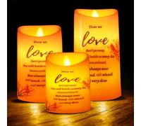 Aulaygo 3 PCS Memorial Cardinal Gifts Flameless LED Candle Battery Operated Bereavement Gifts for Loss of Loved One Sympathy Prayers Decorations