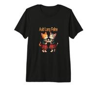 Auld Lang Feline Orange Cats Dancing Ceilidh Celebration Premium T-Shirt