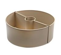 AuldHome Design AuldHome Umbrella Planter for Patio Table (Beige/Greige), w/Umbrella Hole, Enamelware Half-Circle Planter Pots, SH_2612