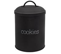 AuldHome Design Black Enamelware Cookie Jar, Large Modern Farmhouse Treats Canister