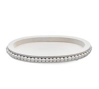 AuldHome Wood Beaded Tray (White), Decorative Farmhouse Style Oval Wooden Tray