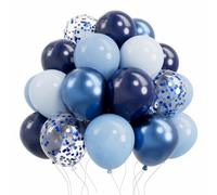 AULE Blue Metallic Balloons: 12 inch 50 Pcs Latex Balloons Helium Shiny Thicken Balloon Perfect Party Decoration for Birthday Baby Shower Gender Reveal