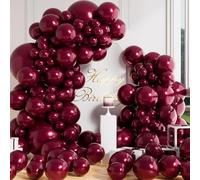 AULE Burgundy Balloon Arch Kit: 100 Pcs Party Balloons Garland Kit with Burgundy Confetti Latex Balloon Ribbons DIY for Bachelor Party Halloween Wedding Birthday Decoration