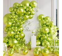 AULE Lime Green Balloon Arch Kit: 100 Pcs Party Balloons Garland Kit with Lime Green Confetti Latex Balloon Ribbons DIY for Bachelor Party Halloween Wedding Birthday Decoration