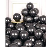 AULE Metallic Black Balloons: 50 Pcs 5 inch Small Chrome Black Party Balloons Shiny Thicken Tiny Helium Thicken Balloon Graduation Birthday Halloween Bachelor Party Halloween Decoration