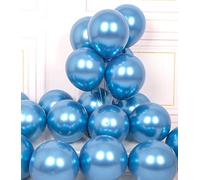 AULE Metallic Blue Balloons: 50 Pcs 12 inch Chrome Blue Party Balloons Shiny Thicken Latex Helium Balloon Baby Shower Gender Reveal Graduation Birthday Decoration