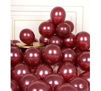 AULE Metallic Burgundy Balloons: 50 Pcs 5 inch Small Chrome Maroon Party Balloons Shiny Thicken Tiny Dark Red Latex Helium Balloon for Birthday Graduation Wedding Valentine's Day Decoration