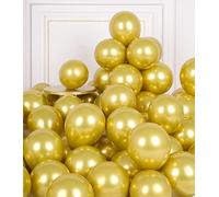 AULE Metallic Gold Balloons: 50 Pcs 5 inch Small Chrome Gold Party Balloons Shiny Golden Tiny Latex Helium Thicken Yellow Balloon Anniversary Graduation Bachelor Party Birthday Decoration
