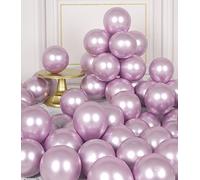 AULE Metallic Light Purple Balloons: 50 Pcs 5 inch Small Chrome Lavender Party Balloons Shiny Lilac Tiny Latex Helium Thicken Balloon Birthday Baby Shower Valentine's Day Wedding Decoration
