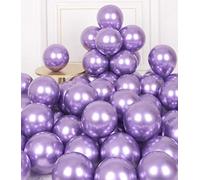 AULE Metallic Purple Balloons: 50 Pcs 5 inch Small Chrome Dark Purple Party Balloons Shiny Tiny Latex Helium Thicken Balloon Bachelor Party Halloween Wedding Birthday Decoration