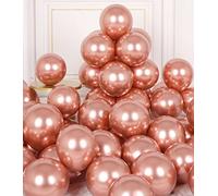 AULE Metallic Rose Gold Balloons: 50 Pcs 5 inch Small Chrome Rose Gold Party Balloons Shiny Tiny Latex Helium Thicken Balloon for Girl Birthday Wedding Bridal Shower Bachelor Party Decoration