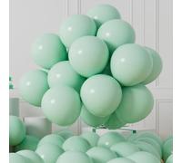 AULE Mint Green Balloons 50 Pcs 12 Inch Helium Latex Party Balloon | Pale Macaron Green Thicken Balloons for Birthday Wedding Spring Party Fairy Anniversary Decoration