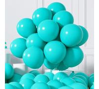 AULE Teal Blue Balloons 50 Pcs 12 Inch Helium Latex Party Balloon | Turquoise Thicken Balloons for Birthday Anniversary Jungle Dinosaur St. Patrick's Day Decoration