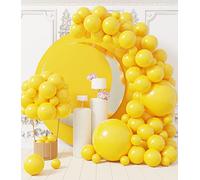 AULE Yellow Balloon Arch Kit: 100 Pcs Yellow Party Balloons Garland Kit Different Sizes Helium Latex Balloon with Ribbons DIY for Sunflower Party Birthday Summer Party Decoration