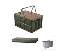 auleef Collapsible SUV Trunk Organizer Plastic Durable Cargo Outdoor Storage Organiser Box Secure Snap-on Lid Car Boot Organizer Waterproof Bag Onside Hard Plastic Storage Box for Camping Picnics