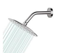 AULEEND Rain Shower Head, Work with Any Decorative Style，All Metal Rainfall Shower Head (Brushed Nickel, 8 Inch)