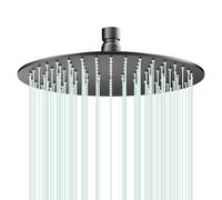 AULEEND Rain Shower Head, Work with Any Decorative Style，All Metal Rainfall Shower Head (Matte Black, 10 Inch)