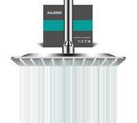 AULEEND Square Rain Shower Head, High Flow Stainless Steel,Work with Any Decorative Style,All Metal Rainfall Shower Head (Chrome, 10)