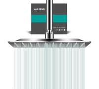 AULEEND Square Rain Shower Head, High Flow Stainless Steel,Work with Any Decorative Style,All Metal Rainfall Shower Head (Brushed Nickel, 10)