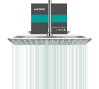 AULEEND Square Rain Shower Head, High Flow Stainless Steel,Work with Any Decorative Style,All Metal Rainfall Shower Head (Brushed Nickel, 16)