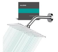 AULEEND Square Rain Shower Head, High Flow Stainless Steel,Work with Any Decorative Style，All Metal Rainfall Shower Head (Chrome, 8)