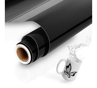 AULEEP Black Permanent Vinyl Sheets for Cricut, 12'' x 10 FT Self Adhesive Vinyl Roll for Cricut, Vinyl Permanent for Mug Cup, Window, DIY Crafts, Suitable for Silhouette & Cameo