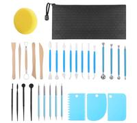 AULEEP Clay Sculpting Tools Kit, 31PCS Air Dry Clay Tool, Polymer Clay Tools, Clay Pottery Carving Tool Set for Miniatures, Figures, Classroom, Pottery Craft, Dotting, Molding, Modeling, Shaping
