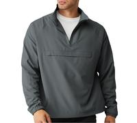 Aulemen Men's Casual Quarter Zip Pullover-Athletic Windbreaker Lightweight Jackets Hiking Golf for Men Mock Neck with Pockets