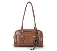 Aulenge Classic British Design Shoulder Bag for Women - Timeless PU Leather Handbag in Elegant Solid Color - Vintage Inspired Purse for Smart Casual and Daily Use