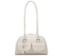 Aulenge Classic British Design Shoulder Bag for Women - Timeless PU Leather Handbag in Elegant Solid Color - Vintage Inspired Purse for Smart Casual and Daily Use White
