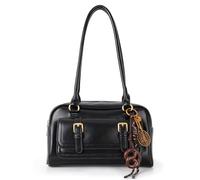 Aulenge Classic British Design Shoulder Bag for Women - Timeless PU Leather Handbag in Elegant Solid Color - Vintage Inspired Purse for Smart Casual and Daily Use