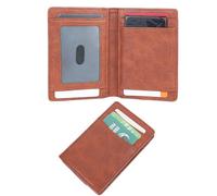 Aulenge Magnetic Closure Wallet for Men - Slim Wallet RFID Blocking Credit Card Holder,13 Independent Card Slots Red