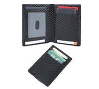 Aulenge Magnetic Closure Wallet for Men - Slim Wallet RFID Blocking Credit Card Holder,14 Independent Card Slots Carbon Fiber