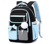 Aulenge School Laptop Backpack - 20L Cute Bow Comfortable Large Capacity Waterproof Book School Bag Girls to Middle School,College, Travel, Work Blue