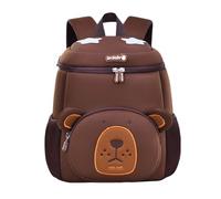 Aulenge Ultra-Waterproof School Backpack - Cute Animal Bear Design Diving Fabric Kids Bags Backpack With Anti Lost Leashes Brown