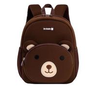 Aulenge Ultra-Waterproof School Backpack - Cute Animal Bear Design Diving Fabric Kids Bags Backpack With Anti Lost Leashes Coffee