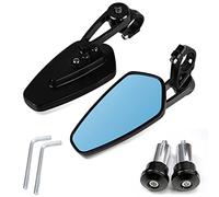 AULESSE Motorcycle Mirrors-Motorcycle Rear View Mirror 7/8" 22mm Aluminum CNC Blue Tint Anti Glare Motorcycle Bar End Mirrors Fit for Scooters, Cruisers, Sport Bikes,Motorbike Handlebar Mirrors