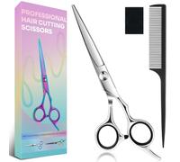 AULikY Hair Cutting Scissors, 6.5" Stainless Steel Barber Scissors for Men and Women, Professional Salon & Home Use Cutting Kit Sharp Barber Scissors Tools