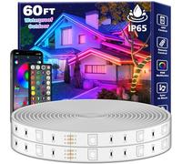 Aulimhti LED Strip Waterproof Outdoor 60M Music Sync RGB LED Lights with App Control and Remote Control Waterproof Color Changing LED Lights