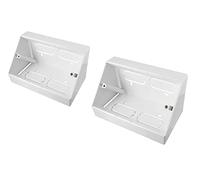 Auline 45 Degree Angled Pattress Surface Mounted Back Box in White (2, Double 2 Gang)