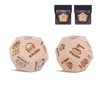 Auliuse 12 Sided Date Night Dice, Wooden Food Decision Dice, Movie Food Dice, Couple Decision Dice, Takeaway Dice Patterns Wooden Food, Funny Couples Games Date Night Ideas for Him Her
