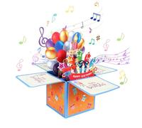 Auliuse 3D Pop-Up Birthday Cards, Musical Happy Birthday Card with Music Lights, Colorful Pop-Up Birthday Greeting Card with Envelopes Birthday Gift for Men Women Kids Friends