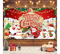 Auliuse Christmas Backdrop Banner for Party Decoration, Merry Christmas Background for Winter, New Year & Xmas Eve Family Party Supplies