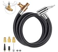 AULKZIOV 20 Inch Tire Inflator Hose Adapter, Car Air Hose Self-Locking Air Chuck w/Tire Schrader Valve Fine Thread & Presta Valve Adapter, Quick Connect & Release for Pump Air Compressor Attachments