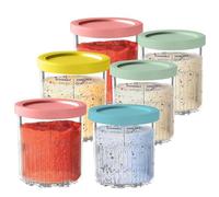 AULKZIOV Creami Pint Containers Replacement for Ninja Creami Deluxe Pints 24oz NC501, Compatible with Ninja NC501 NC500 Series Creami Deluxe Ice Cream Makers (NC500 Series - 6 Pack)