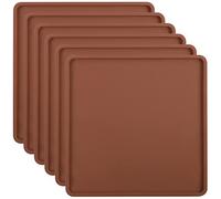 Aulock 6 Pcs Silicone Dehydrator Sheets with Edge, Non-Stick Silicone Tray Liner for 14" x 14" Trays, Reusable Dehydrator Mats Square Dryer Mats for Fruits Meat Vegetables Herbs
