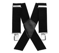 Aulola® Mens X Shape Braces Adjustable and Elastic Suspenders with A Very Strong Clips - Heavy Duty 50MM Wide Lattice Design
