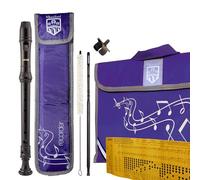 Aulos 303N Elite Descant Recorder School Starter Pack - Includes Recorder, Cleaning Mop, Deep Cleaning Rod, Padded Carry Case & Sheet Music Bag - Ideal for Primary School Beginners - Purple