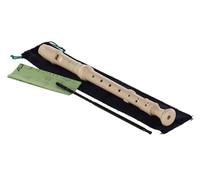 Aulos C-soprano recorder Elite 302B, flute (German fingering, complete with bag, wiper stick and fingering chart) made of synthetic resin, with curved windway, ivory-coloured