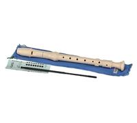 Aulos C soprano recorder Elite 302BS - ivory-coloured - German fingering, no double holes - with bag, cleaning rod, fingering chart - removable thumb rest - 3-piece - with curved windway